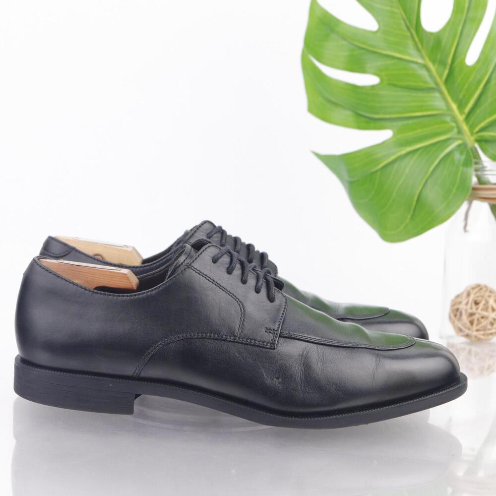 Cole Haan Mens Oxfords Size 10 M Black Leather Split Apron Toe Derby Dress Shoes